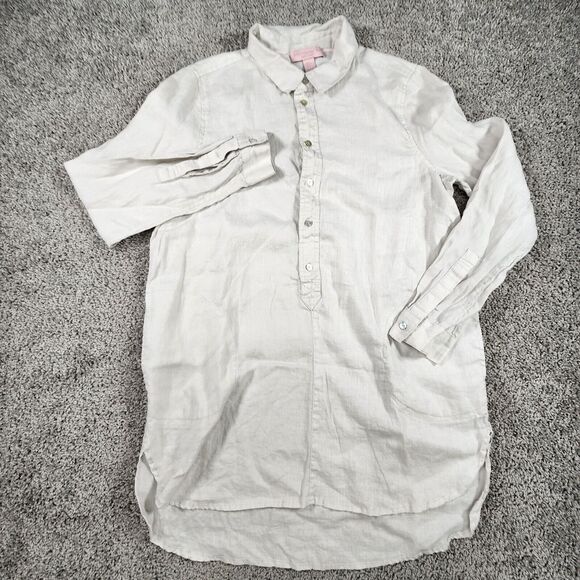 St. Tropez Tops - St. Tropez West Tunic‎ Top Womens Small Linen Lagenlook Beach Wear Lightweight
